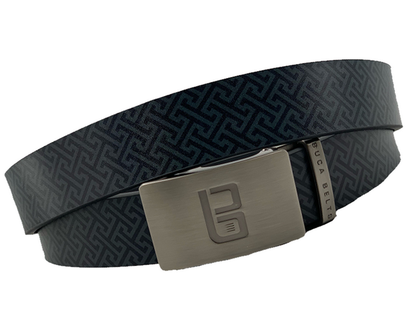 Obsidian golf belt from Buca Belts, offering a vibrant and unique design. A perfect gift for golfers or those looking to add a stylish touch to their gear. Features a convenient ratchet buckle for easy adjustment.