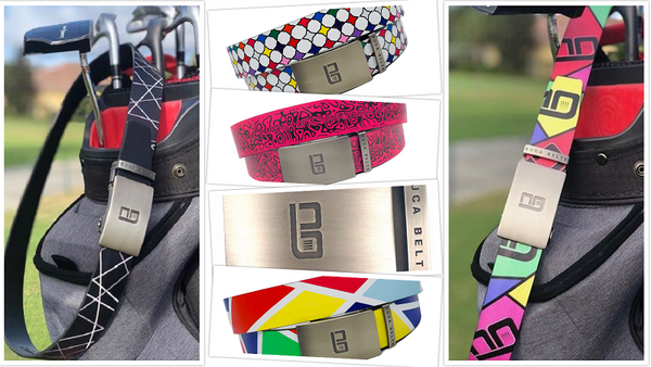 Colorful golf belts from Buca Belts