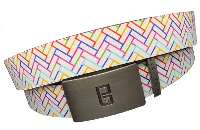 Herringbone golf belt pattern from Buca Belts